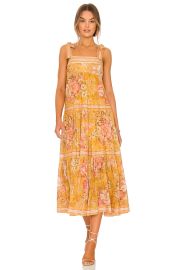 Zimmermann Pattie Floral Tie Shoulder Empire Waist Midi Dress at Revolve