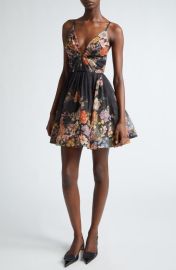 Zimmermann Pavilion Floral Linen & Silk Minidress at Nordstrom