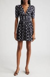 Zimmermann Polka Dot Pleated Linen Minidress at Nordstrom