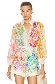 Zimmermann Raie Floral Billow Blouse at Forward