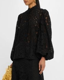 Zimmermann Rhiannon Embroidered Blouse at Neiman Marcus