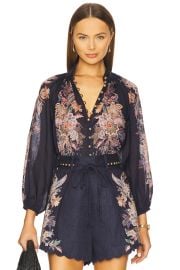 Zimmermann Rhiannon Embroidered Floral Billow Top at Revolve