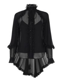 Zimmermann Ruffle Cape Georgette Button Up Shirt at Zimmermann