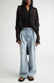 Zimmermann Ruffle Cape Georgette Button-Up Shirt at Nordstrom