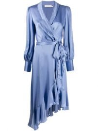 Zimmermann Satin Ruffle Wrap Dress - Farfetch at Farfetch