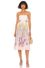 Zimmermann Scallop Midi Dress in Peach Gradient Floral at Revolve