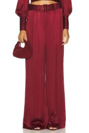 Zimmermann Silk Tuck Pant In Burgundy at Revolve