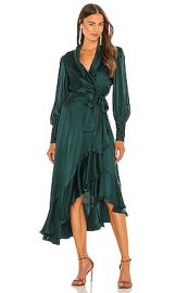 Zimmermann Silk Wrap Midi Dress in Jade at Revolve