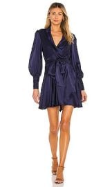 Zimmermann Silk Wrap Mini Dress in Indigo at Revolve