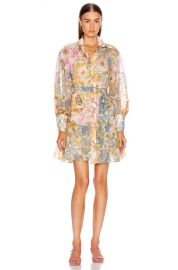 Zimmermann Super Eight Lantern Mini Dress in Mixed Floral   FWRD at Forward