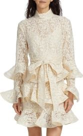 Zimmermann Tama Lace Tiered Mini Dress at Saks Off 5th