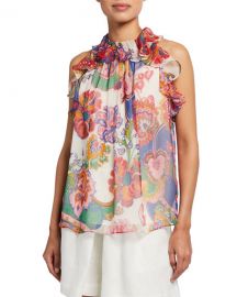 Zimmermann The Lovestruck Floral Chiffon Tank at Neiman Marcus