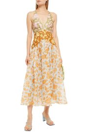 Zimmermann The Lovestruck paneled printed linen midi dress at The Outnet