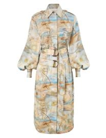 Zimmermann Tropical Print Long Sleeve Belted Cargo Shirtdress at Zimmermann