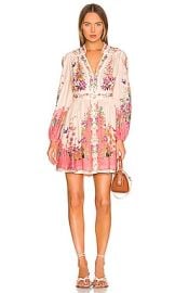 Zimmermann Tropicana Plunge Mini Dress in Cream Floral at Revolve