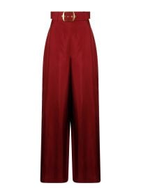 Zimmermann Tuck Silk Belted Wide Leg Pants at Cettire