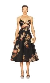 Zimmermann Twist Front Midi Dress In Russet Floral at Revolve