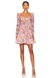 Zimmermann Violet Floral Twist Front Minidress at Revolve