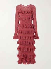 Zimmermann Wanderlust Lace Frill Midi Dress at Net a Porter