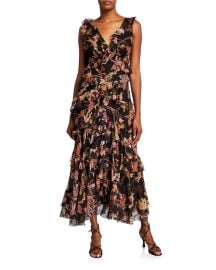 Zimmermann Wavelength Frilled Long Dress at Neiman Marcus