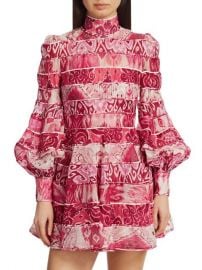 Zimmermann Wavelength Spliced Print Mini Dress on SALE at Saks Off 5th