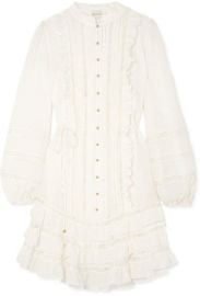 Zimmermann Whitewave Lace Paneled Silk Blend Georgette Mini Dress at Saks Fifth Avenue