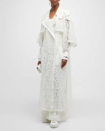 Zimmermann Wonderland Belted Lace Trench at Neiman Marcus