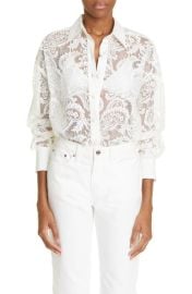 Zimmermann Wonderland Long Sleeve Lace Button-Up Shirt at Nordstrom