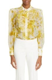 Zimmermann Wonderland Scallop Trim Linen Silk Blouse at Nordstrom