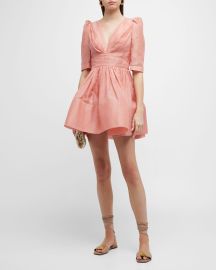 Zimmermann Wonderland Short Sleeve Mini Dress at Neiman Marcus