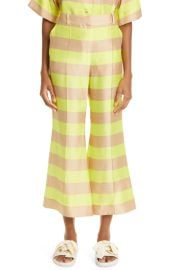 Zimmermann Wonderland Stripe Relaxed Fit Silk Crop Flare Leg Pants at Nordstrom