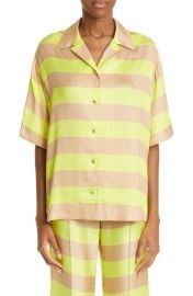 Zimmermann Wonderland Stripe Silk Camp Shirt at Nordstrom