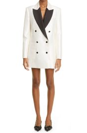 Zimmermann Zimmerman Dancer Long Sleeve Wool Silk Tuxedo Minidress in Milk  at Nordstrom