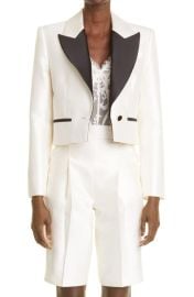 Zimmermann Zimmerman Dancer Wool Silk Crop Tuxedo Jacket in Milk Size 4 at Nordstrom