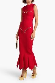 Zip Detailed Cady Maxi Dress at The Outnet