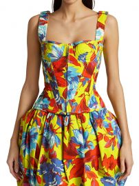 Zip Front Floral Corset Top at Saks Fifth Avenue