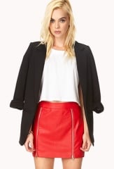 Zip front leather skirt at Forever 21