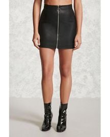 Zipper Faux Leather Mini Skirt at Forever 21