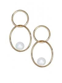 Wornontv Hoda S Pearl Double Hoop Earrings On Today Hoda Kotb Clothes And Wardrobe From Tv