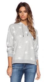 Zoe Karssen Stars All Over Hoodie in Grey Heather and Pirate Black  REVOLVE at Revolve