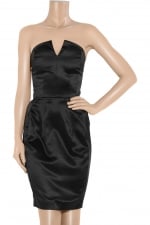 Zoe's black strapless dress at Outnet