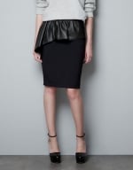 Zoe's leather peplum skirt at Zara