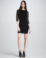 Zoe's sheer black dress at Neiman Marcus