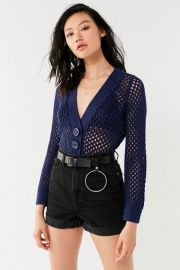 Zola Open-Stitch Cropped Cardigan at Urban Outfitters