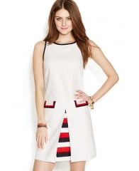 Zooey Deschanel for Tommy Hilfiger Inverted-Pleat Shift Dress - Dresses - Women - Macys at Macys