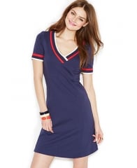 Zooey Deschanel for Tommy Hilfiger Short-Sleeve V-Neck Dress - Dresses - Women - Macys at Macys