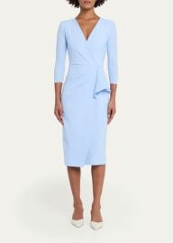 Zuhur Side-Ruffle Bodycon Midi Dress at Bergdorf Goodman