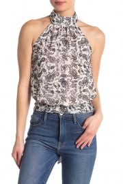 Zuki Paisley Sheer Tie Back Top at Rebecca Minkoff