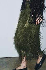 Zw Collection Limited Edition Fringed Sequin Skirt at Zara