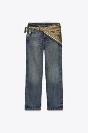Zw Collection Low Rise Scarf Baggy Jeans at Zara